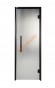 Дверь стеклянная Grandis GS 7х19-G-S-Bl коробка алюминий Diamond Black, ручка Термоабаш