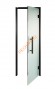 Дверь стеклянная Grandis GS 7х19-M-S-Bl коробка алюминий Diamond Black, ручка Термоабаш